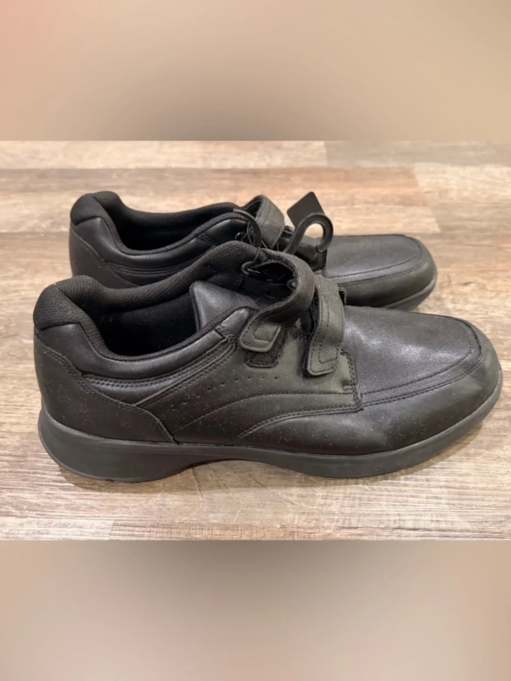 NWT Men’s Black Comfort Walking Shoes - Velcro Strap